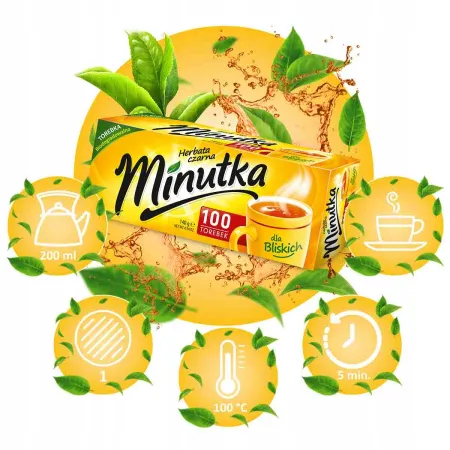 MINUTKA Herbata czarna ekspresowa 140 g 100 torebek