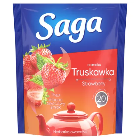 SAGA Herbata owocowa ekspresowa Saga Truskawka 20 torebek 34g