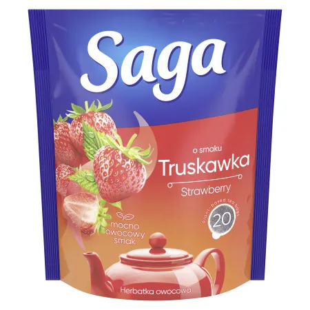 SAGA Herbata owocowa ekspresowa Saga Truskawka 20 torebek 34g