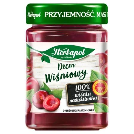 HERBAPOL Dżem WIŚNIOWY pasteryzowany niskocukrowy 280G