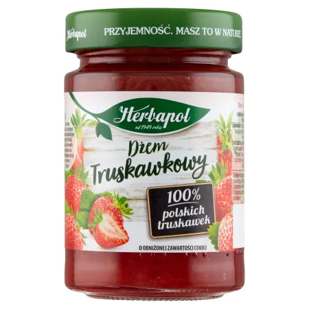 HERBAPOL Dżem TRUSKAWKOWY pasteryzowany niskocukrowy 280G