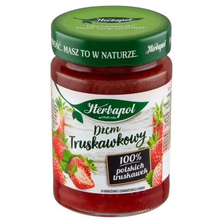 HERBAPOL Dżem TRUSKAWKOWY pasteryzowany niskocukrowy 280G