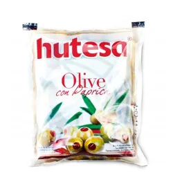 Hutesa Oliwki zielone faszerowane papryką folia drylowane worek 80 g