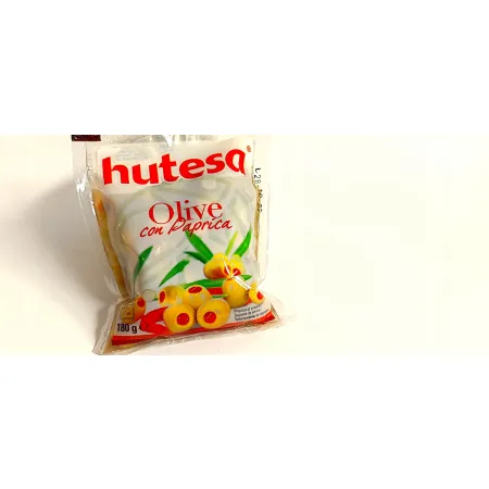 Hutesa Oliwki zielone faszerowane papryką folia drylowane worek 80 g