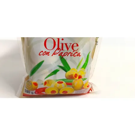 Hutesa Oliwki zielone faszerowane papryką folia drylowane worek 80 g