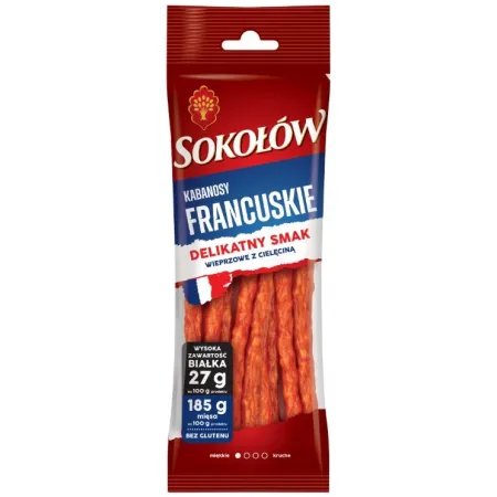 SOKOŁÓW KABANOSY FRANCUSKIE wieprzowe z cielęciną GOLD 100g