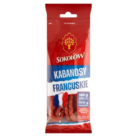 SOKOŁÓW KABANOSY FRANCUSKIE wieprzowe z cielęciną GOLD 100g