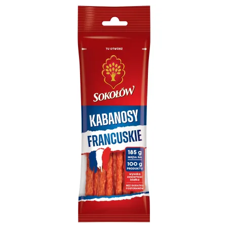 SOKOŁÓW KABANOSY FRANCUSKIE wieprzowe z cielęciną GOLD 100g