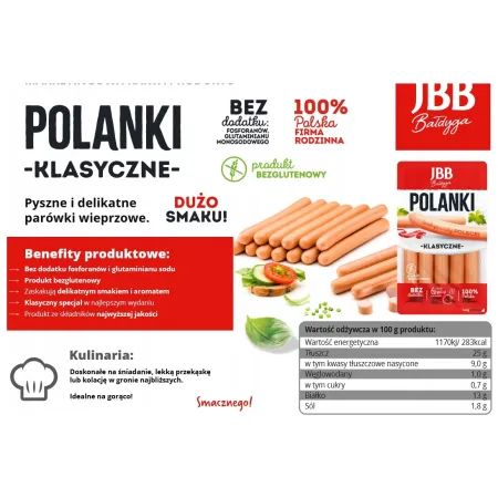 JBB POLANKI Parówki KLASYCZNE 225 g