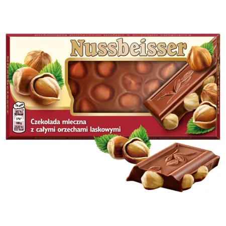 NUSSBEISSER Czekolada mleczna z całymi orzechami laskowymi 100g