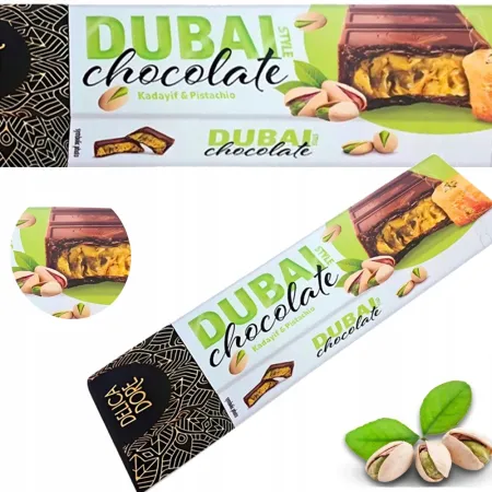 DUBAJSKA CZEKOLADA z pistacjami i kadayif DelicaDore DUBAI CHOCOLATE 70g