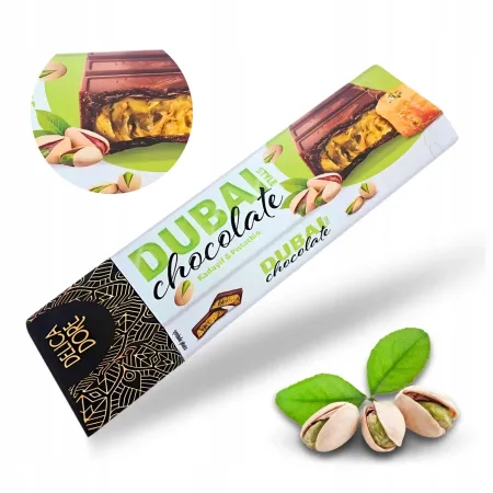 DUBAJSKA CZEKOLADA z pistacjami i kadayif DelicaDore DUBAI CHOCOLATE 70g