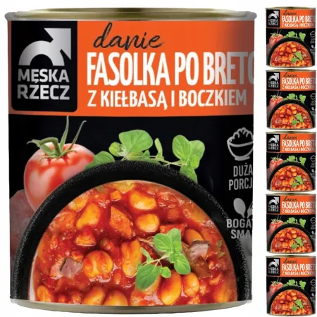 MĘSKA RZECZ FASOLKA PO BRETOŃSKU kiełbasa boczek gotowe 6x830g zgrzewka