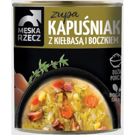 MĘSKA RZECZ ZUPA KAPUŚNIAK Z KIEŁBASĄ I BOCZKIEM porcja 6x830g zgrzewka