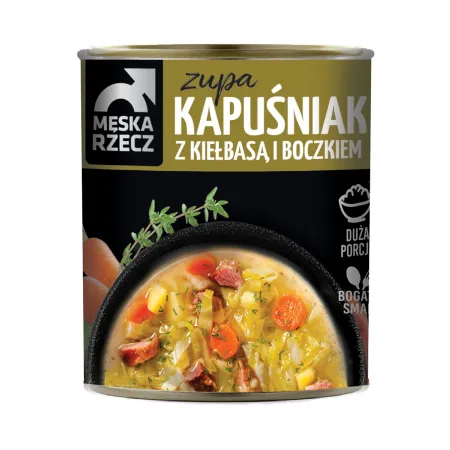 MĘSKA RZECZ ZUPA KAPUŚNIAK Z KIEŁBASĄ I BOCZKIEM porcja 6x830g zgrzewka