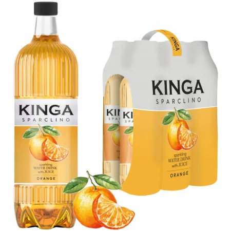 KINGA PIENIŃSKA SPARCLINO POMARAŃCZ Napój gazowany ORANGE PET 6x1L zgrzewka