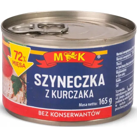 MK SZYNECZKA Z KURCZAKA 165G puszka konserwa Zawartość mięsa 72%