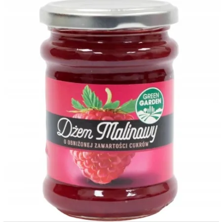 GREEN GARDEN Dżem malinowy niskosłodzony 280g