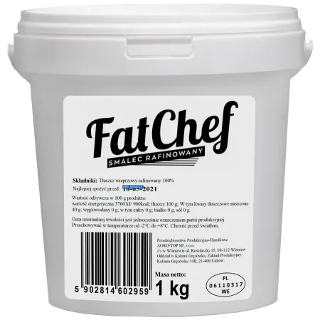 SMALEC WIEPRZOWY RAFINOWANY FAT CHEF 1KG