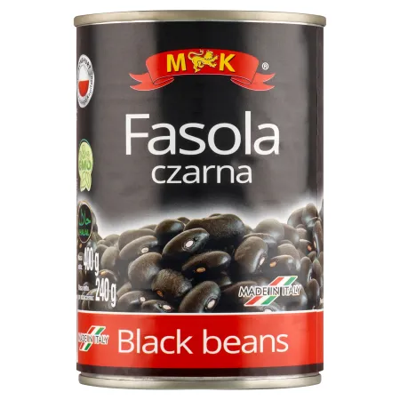 MK Fasola Czarna konserwowa 400 g puszka włoska