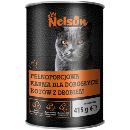 NELSON Karma dla kota z drobiem 415g puszka kot DRÓB