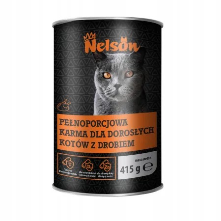 NELSON Karma dla kota z drobiem 415g puszka kot DRÓB
