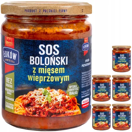 ŁUKÓW SOS BOLOŃSKI z mięsem wieprzowym 475g słoik x6