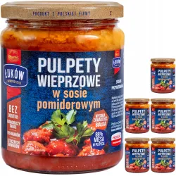 ŁUKÓW PULPETY wieprzowe w sosie pomidorowym 475g słoik x6