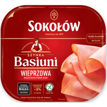 SOKOŁÓW Szynka Basiuni plastry 140g