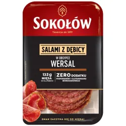 SOKOŁÓW SALAMI Z DĘBICY W OBSYBCE WERSAL plastry 100g 132g mięsa
