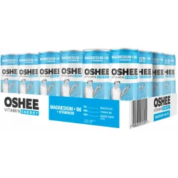 OSHEE VITAMIN ENERGY Magnez Magnesium Vitamin B5 24x250ml zgrzewka niebiesk
