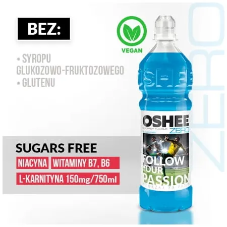 Oshee Napój izotoniczny multiwitamina 750ml niebieska butelka