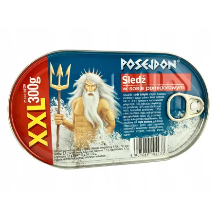 POSEJDON Śledź w sosie pomidorowym puszka 300 g
