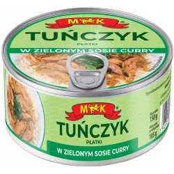 MK TUŃCZYK Płatki w zielonym sosie curry puszka 150g