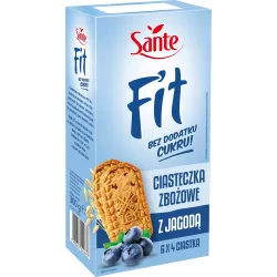 SANTE FIT Ciasteczka zbożowe z jagodą bez dodatku cukru 300g