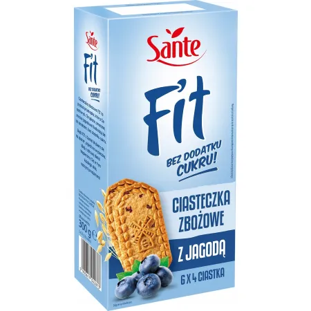 SANTE FIT Ciasteczka zbożowe z jagodą bez dodatku cukru 300g