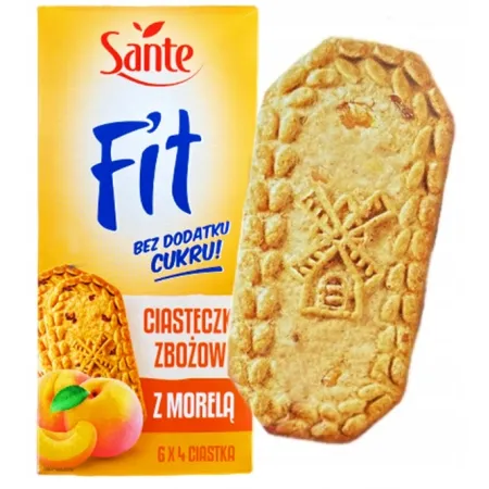 SANTE FIT Ciasteczka Zbożowe z Morelą Bez Dodatku Cukru 300g
