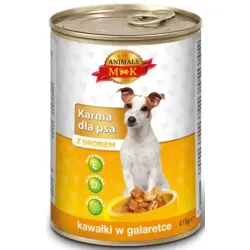 MK Animals Karma dla psa z DROBIEM kawałki w sosie puszka 415g