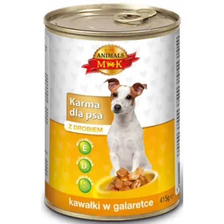 MK Animals Karma dla psa z DROBIEM kawałki w sosie puszka 415g