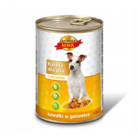 MK Animals Karma dla psa z DROBIEM kawałki w sosie puszka 415g