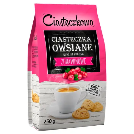 SANTE CIASTECZKOWO Ciasteczka owsiane ŻURAWINOWE podwójnie wypiekane 250g