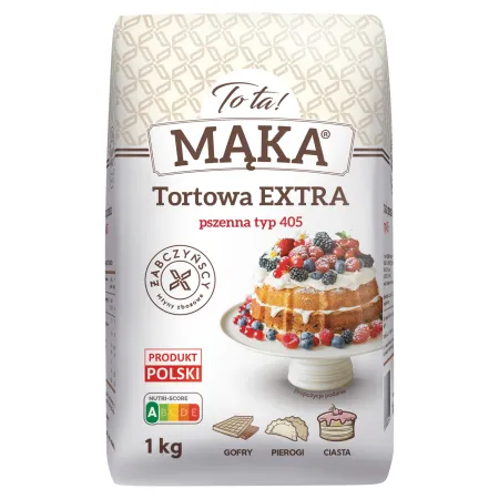 ToTa Mąka TORTOWA EXTRA pszenna TYP 405 1kg Gofry Pierogi Ciasta