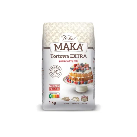 ToTa Mąka TORTOWA EXTRA pszenna TYP 405 1kg Gofry Pierogi Ciasta