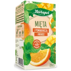 HERBAPOL MIETA Z POMARAŃCZĄ I MANGO Herbata Ziołowa Owocowa 20 saszetek