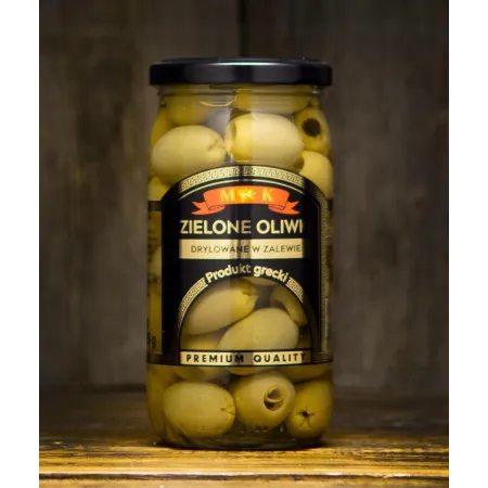 MK ZIELONE OLIWKI drylowane w zalewie produkt GRECJA 350g