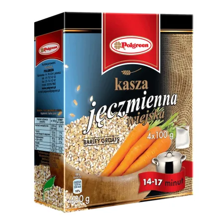 POLGREEN KASZA JĘCZMIENNA KARTON 4x100g 400g