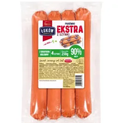 ŁUKÓW Parówki EKSTRA Z SZYNKI 90% mięsa 250g