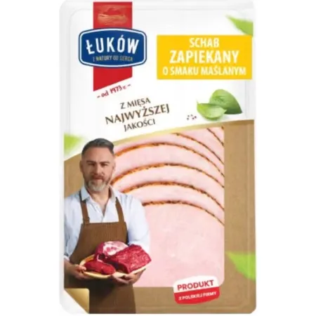 ŁUKÓW SCHAB ZAPIEKANY O SMAKU MAŚLANYM plastry 100g