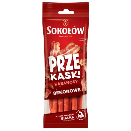 SOKOŁÓW PRZEKĄSKI Kabanosy BEKONOWE 80g