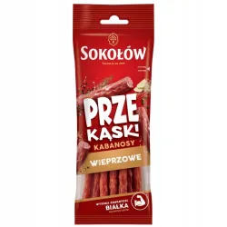 SOKOŁÓW PRZEKĄSKI Kabanosy WIEPRZOWE 80g